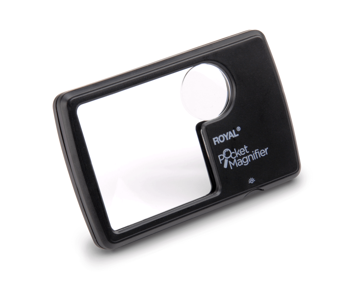 Royal SM10 Handheld Illuminated Pocket Magnifier, Pack of 2 - Royal